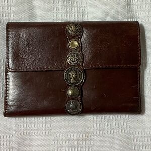 EUC Patricia Nash Brown Trifold Leather Wallet
